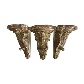 Baroque plaster corner consoles