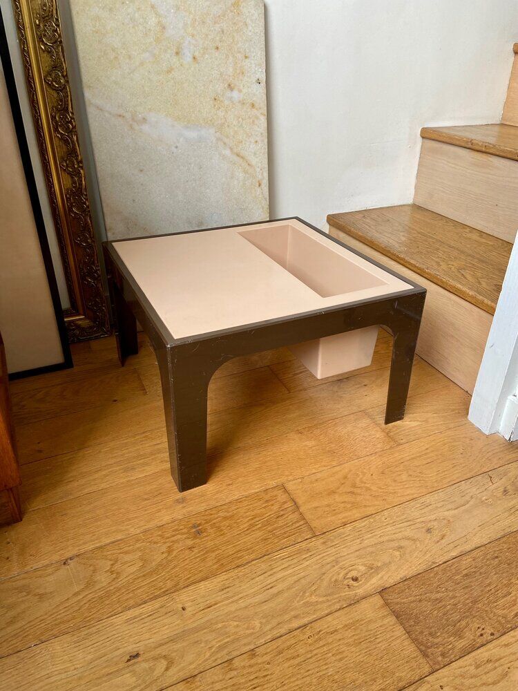 Beige and brown coffee table