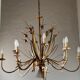 Chandelier chandelier 12 burners, in gold metal