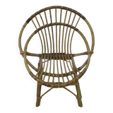 Vintage rattan/bamboo shell children's armchair