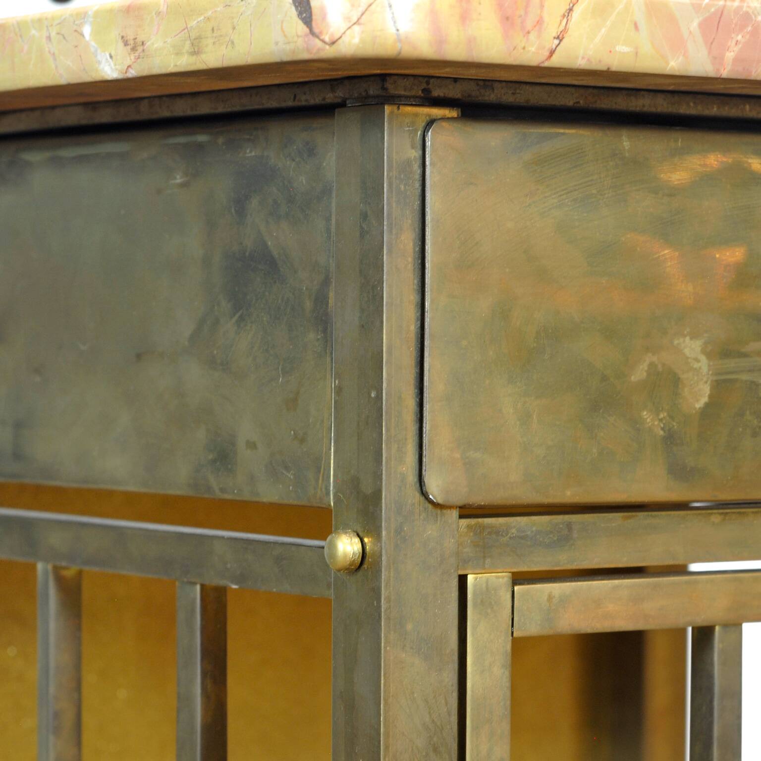 Set Of Marble And Brass Nightstands, 1880's