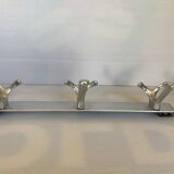Stainless steel coat rack with three double hooks