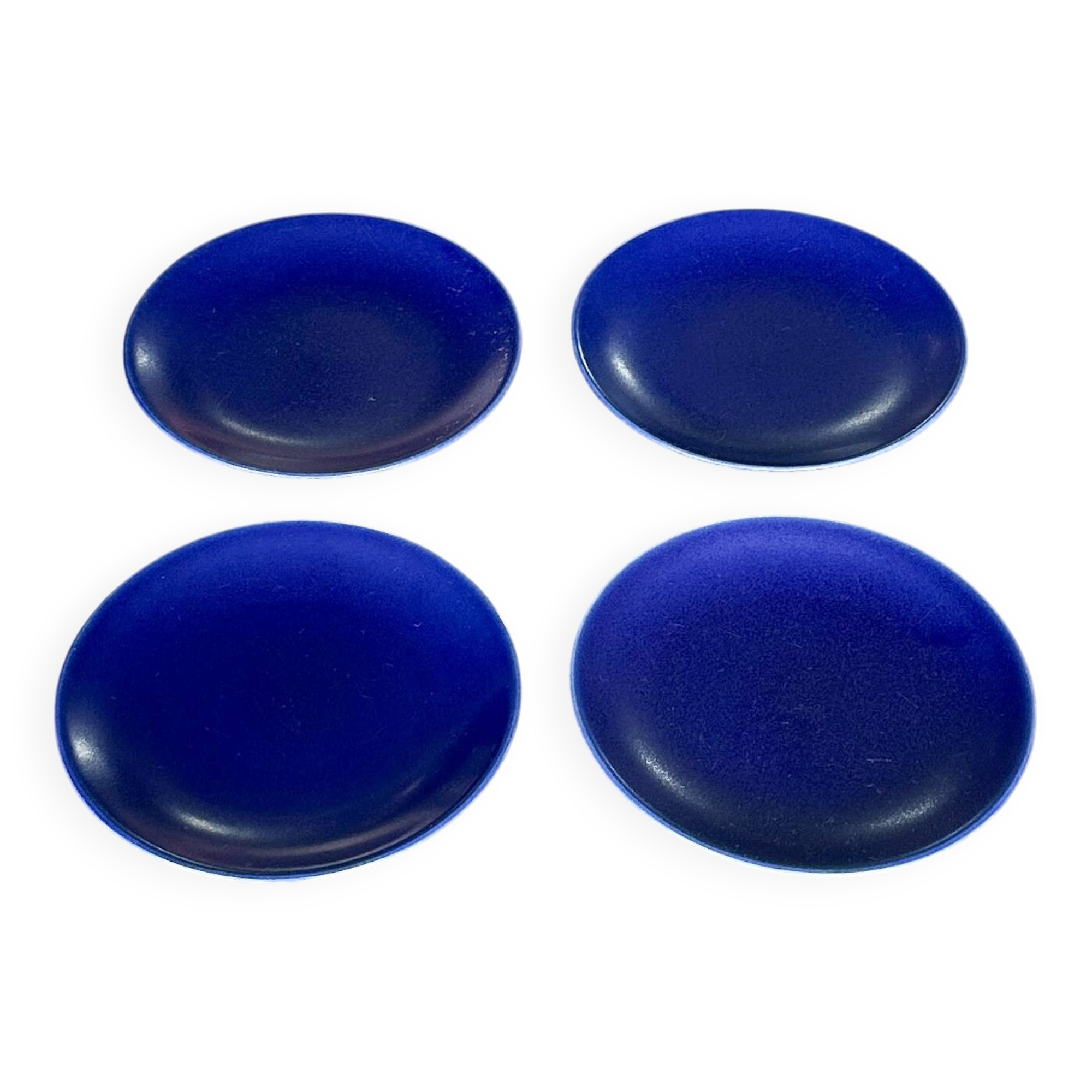 Set of 4 blue plates, Hoganas Keramik, Sweden