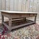 Coffee table – Louis XIII style – Solid cherry wood – Parquet top