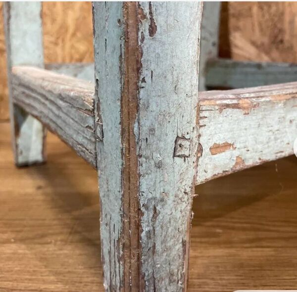Tabouret porte plante bois patiné déco loft atelier campagne chic