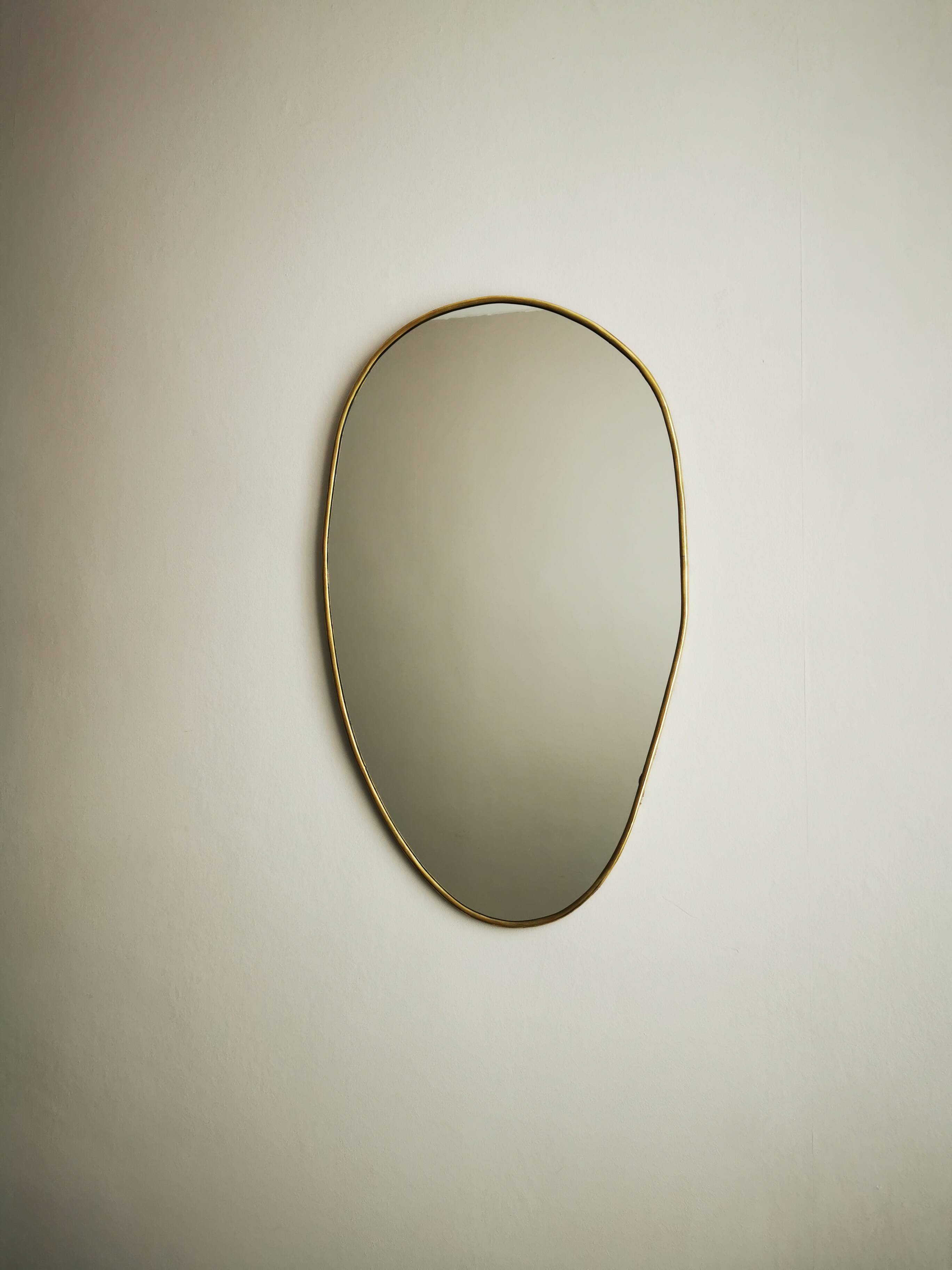 Gilded brass mirror 52 cm