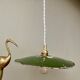 Vintage lampshade pendant light in green enameled sheet metal