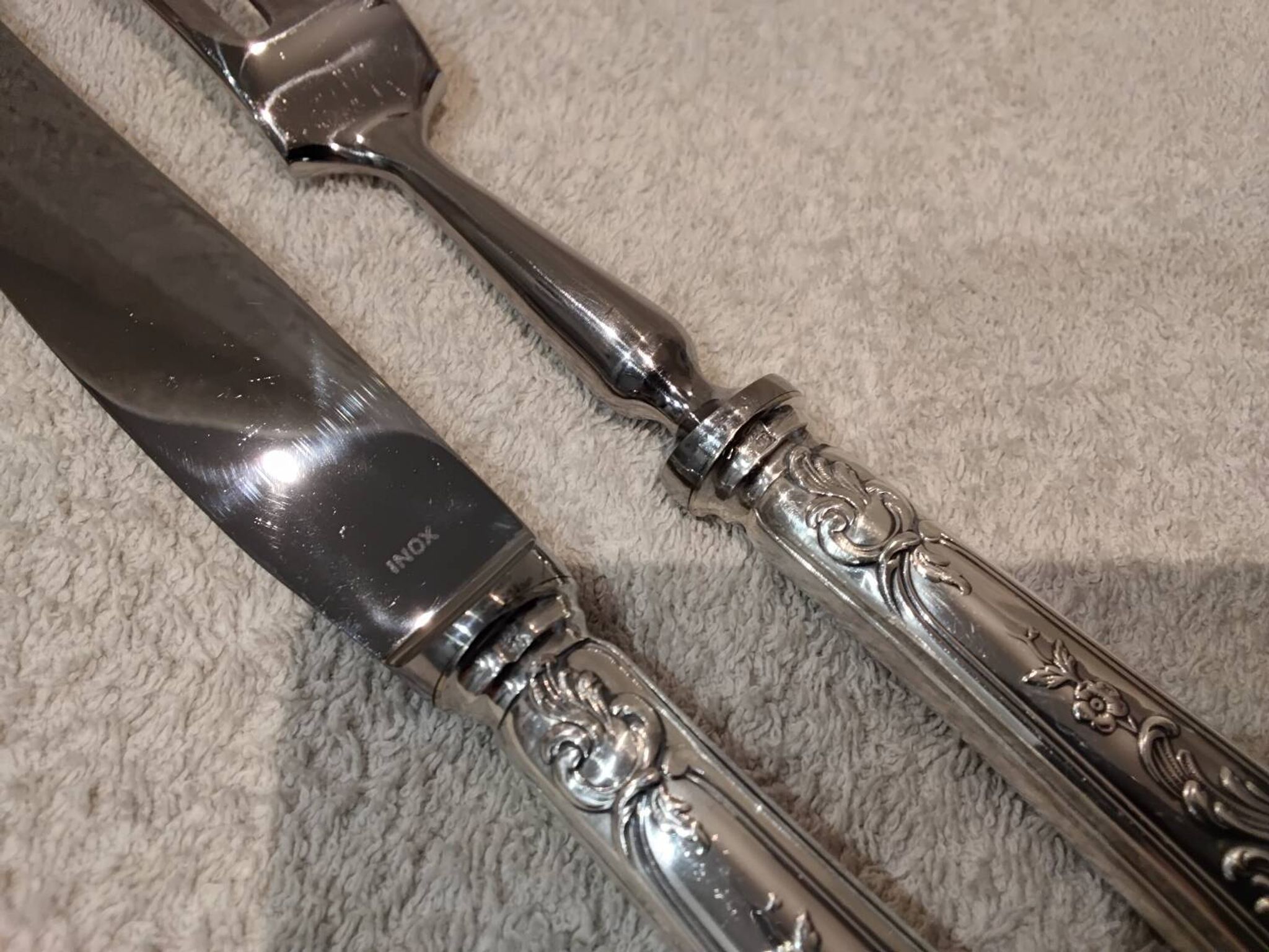Carving service for 2 pieces, silver-plated metal, Ercuis silversmith, Louis XV style, 29