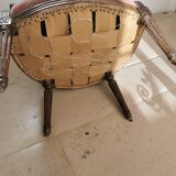 Pink velvet armchair