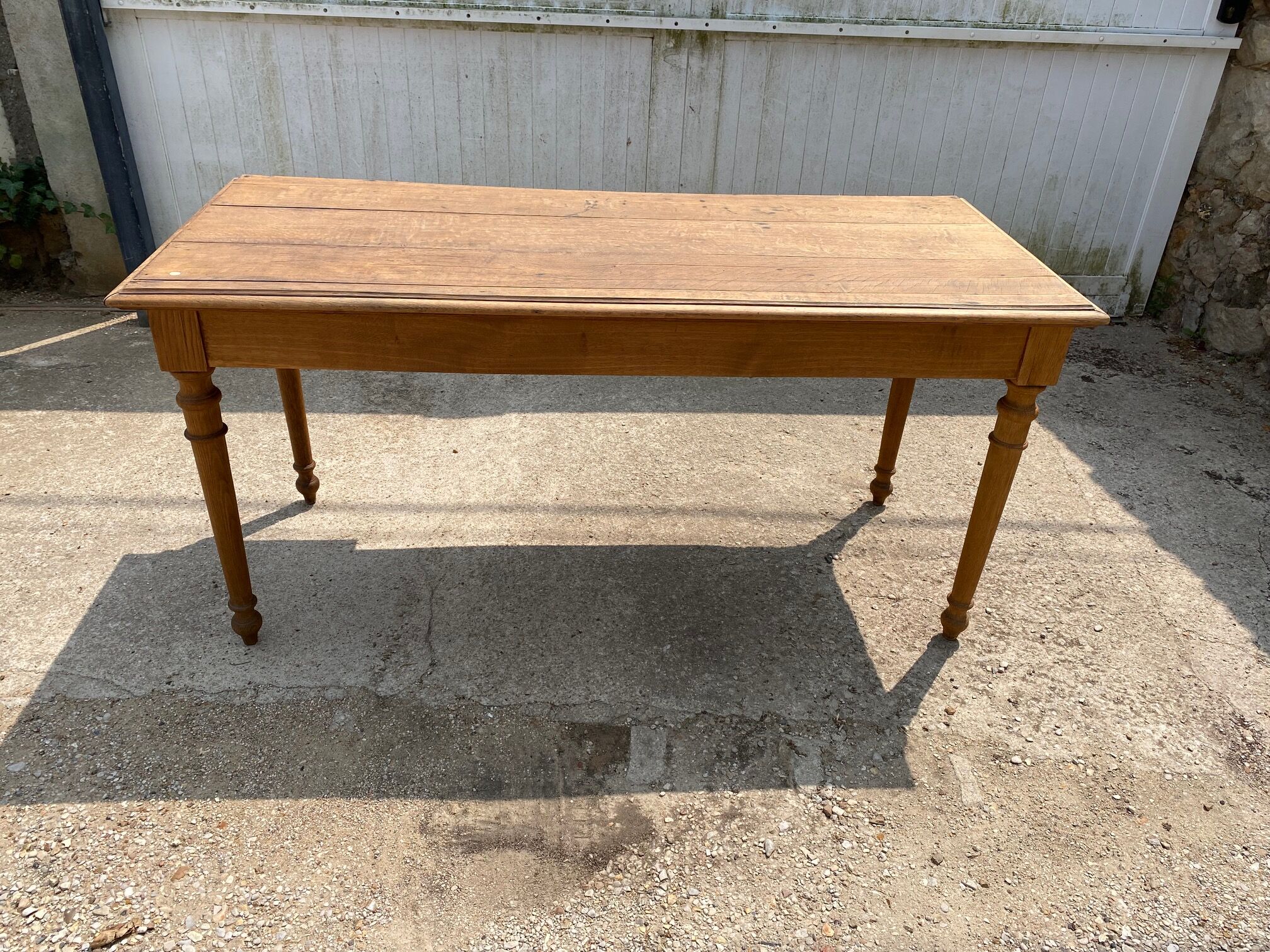 Solid oak farmhouse or desk table with 2 drawers 1900