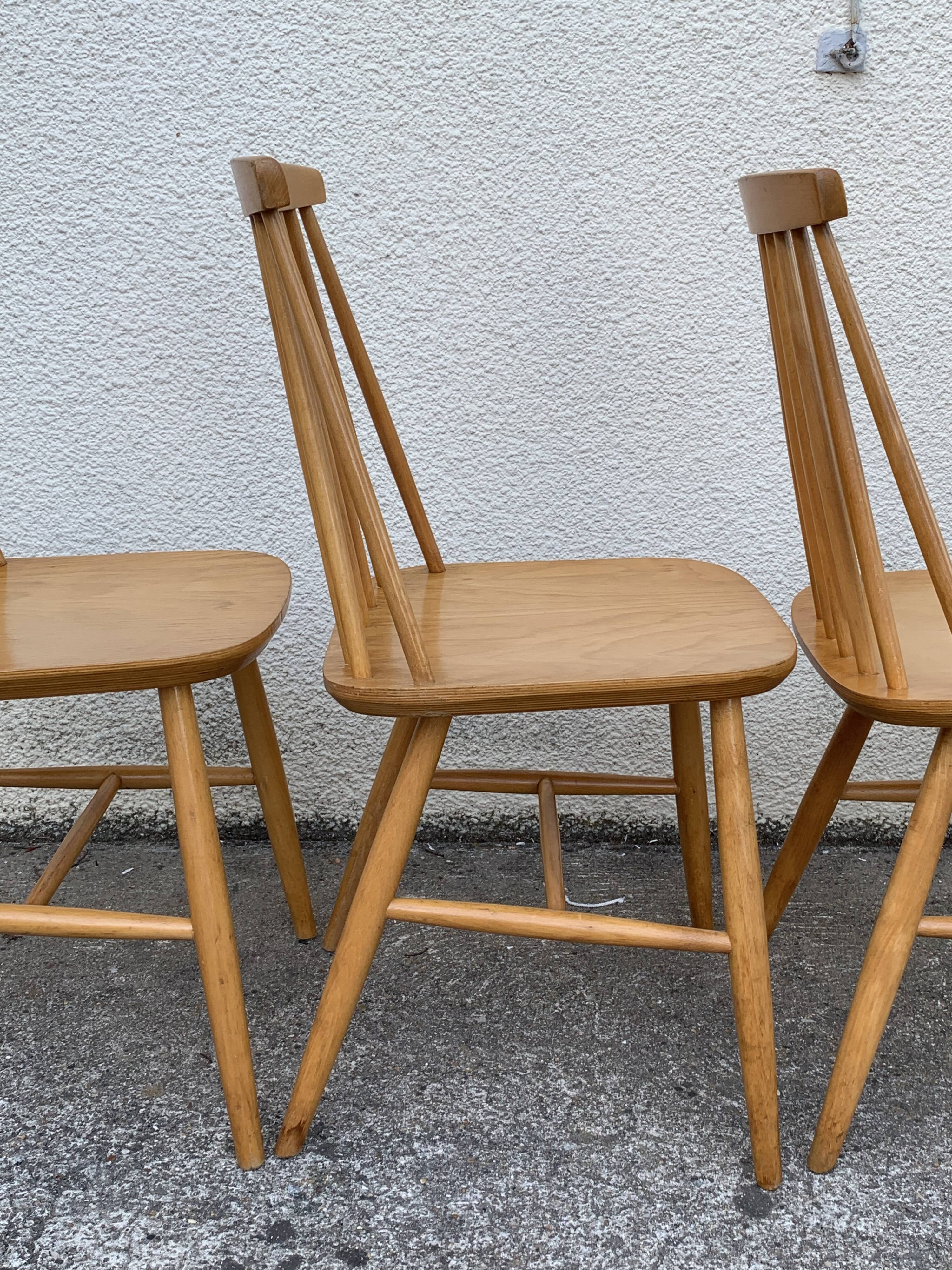 Chaises scandinaves Pinnstol ZPM Radomsko 1950