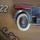 Wooden painting old car country corner 60s