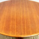 Round Circular Extendable Mid Century Teak Dining Table