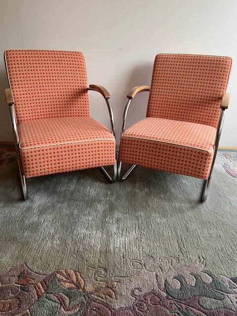 Pair of Mücke-Melder Cantilever Armchairs FN21 Famos, 1940s