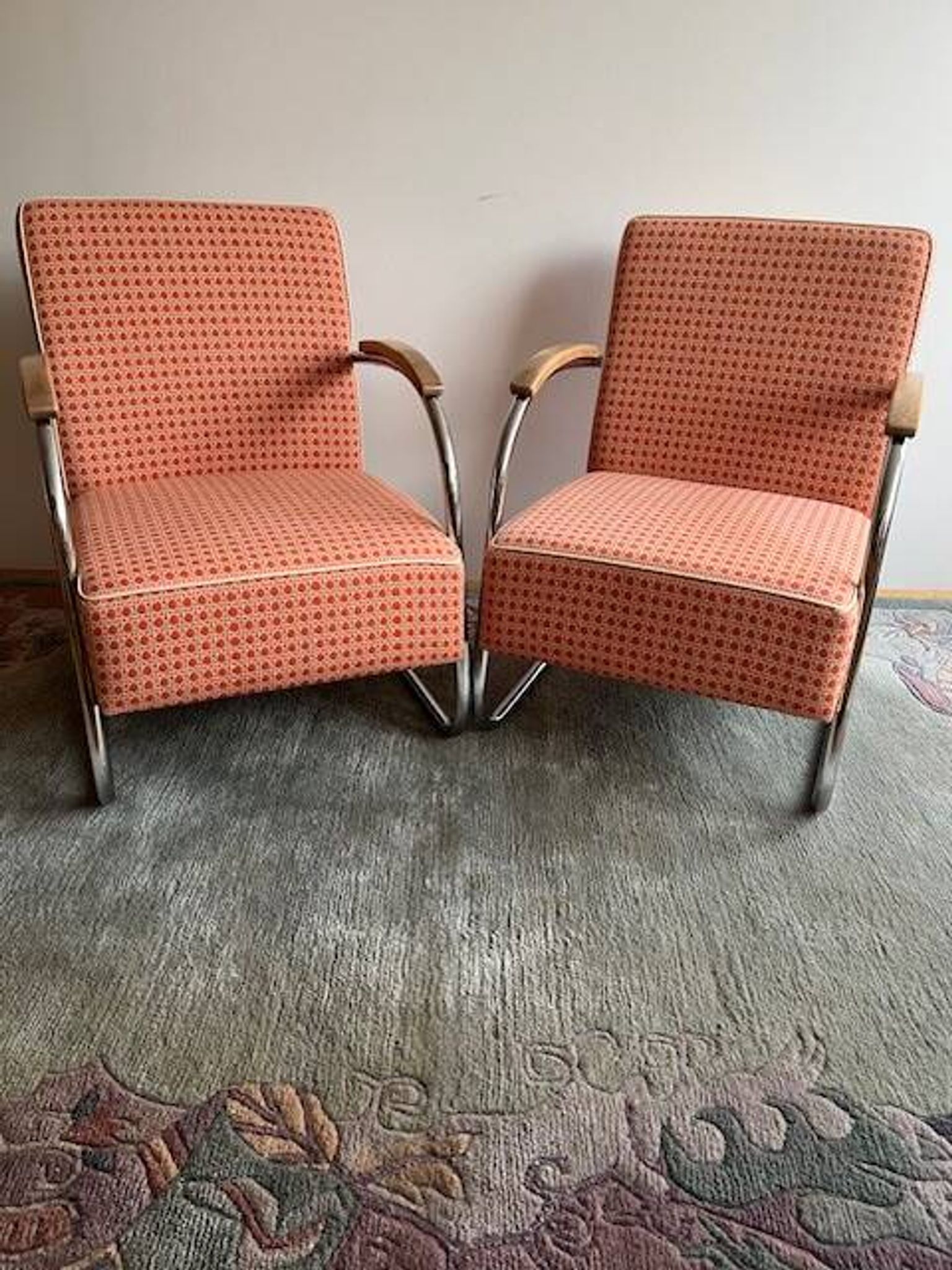 Pair of Mücke-Melder Cantilever Armchairs FN21 Famos, 1940s