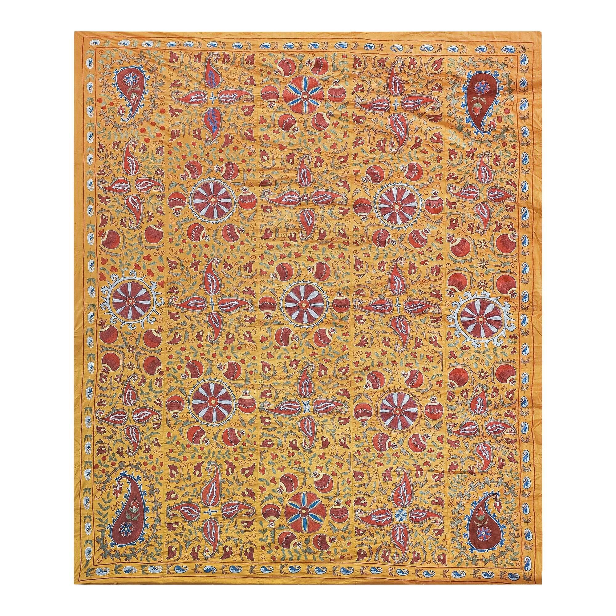 Uzbek hand-embroidered Suzani vintage 258x305 cm