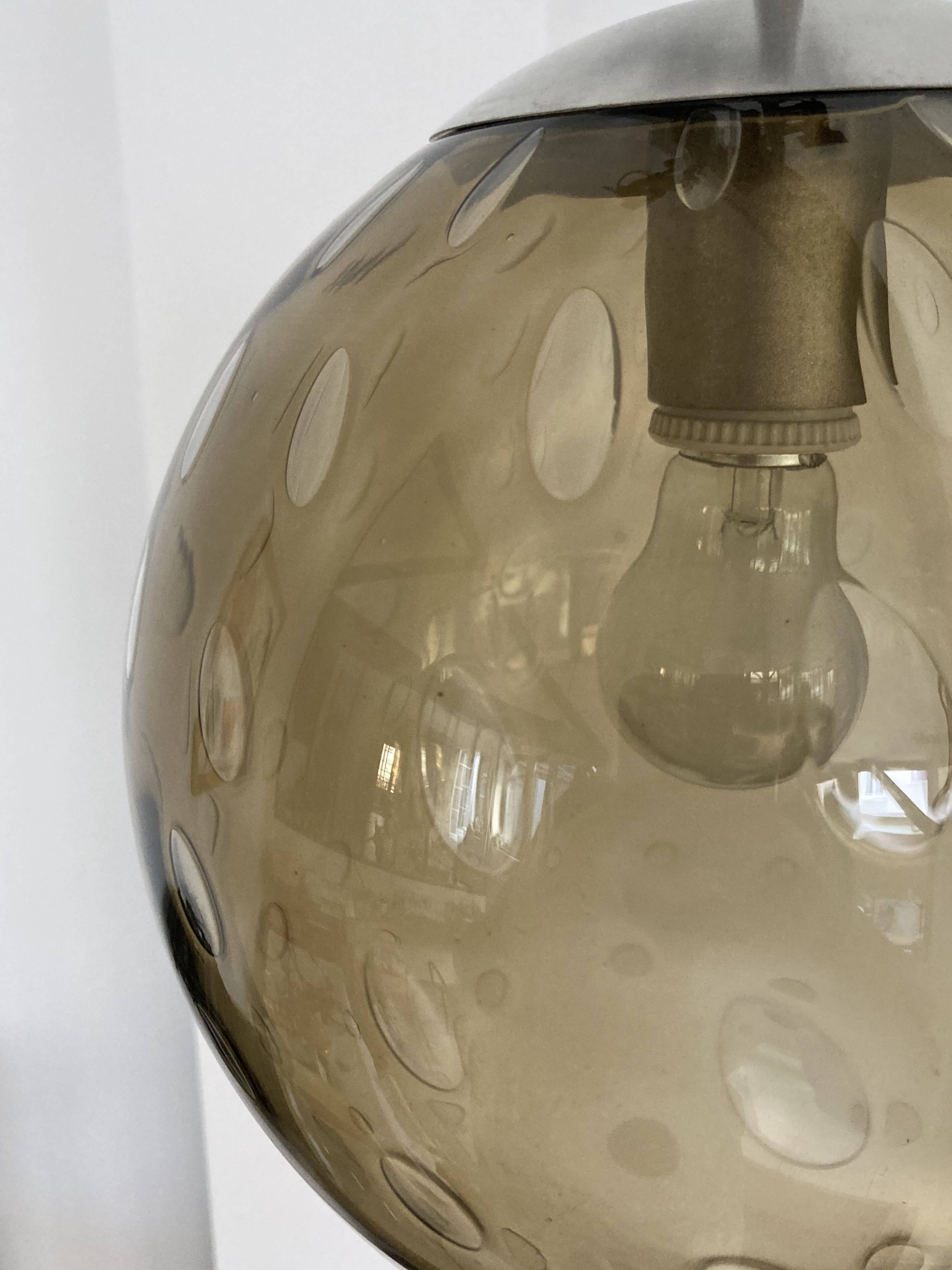 RAAK 1960s amber bubble glass globe pendant light
