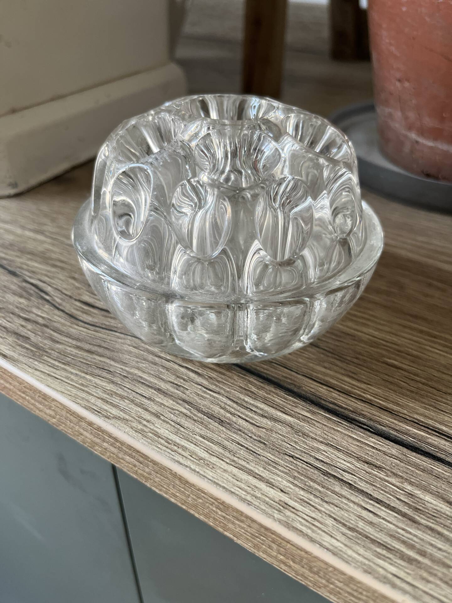 Vintage glass flower holder / flower spike – Made in France