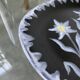 Black ceramic plate from the 60s