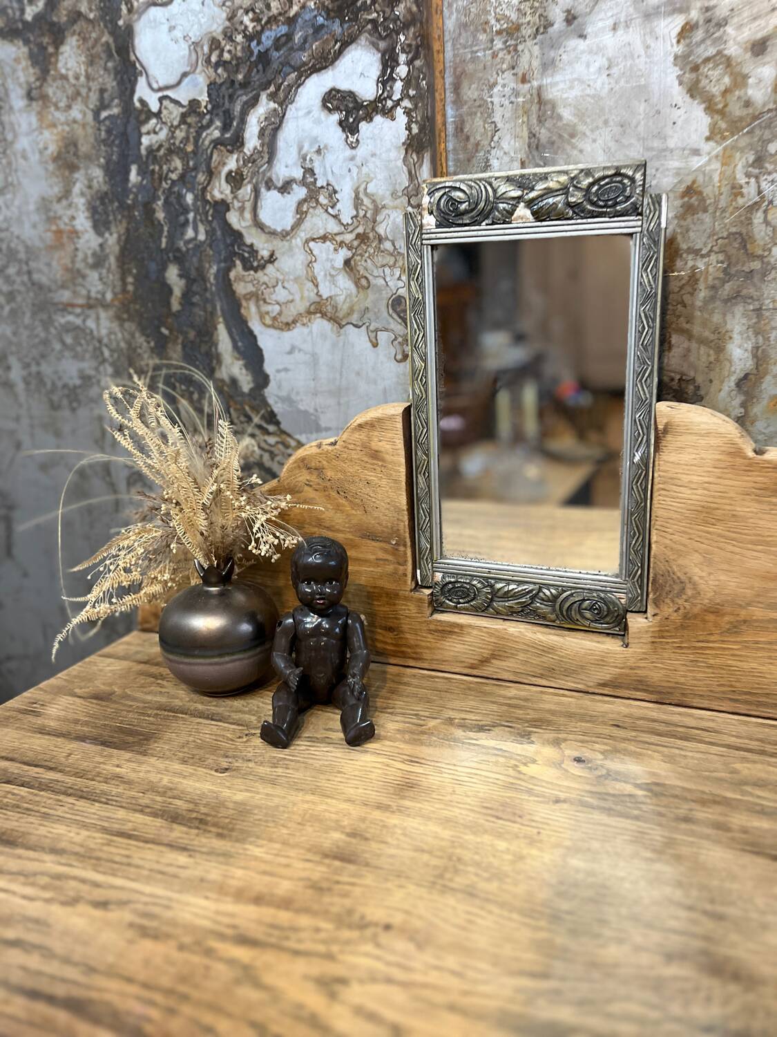 Antique oak dressing table