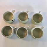 6 yellow/lilac coffee cups