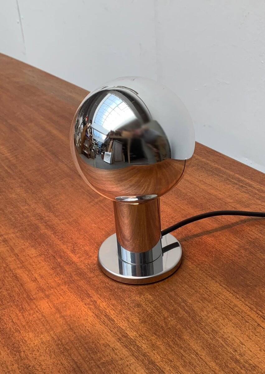 Vintage German table lamp in chrome and glass by Motoko Ishii for Staff.