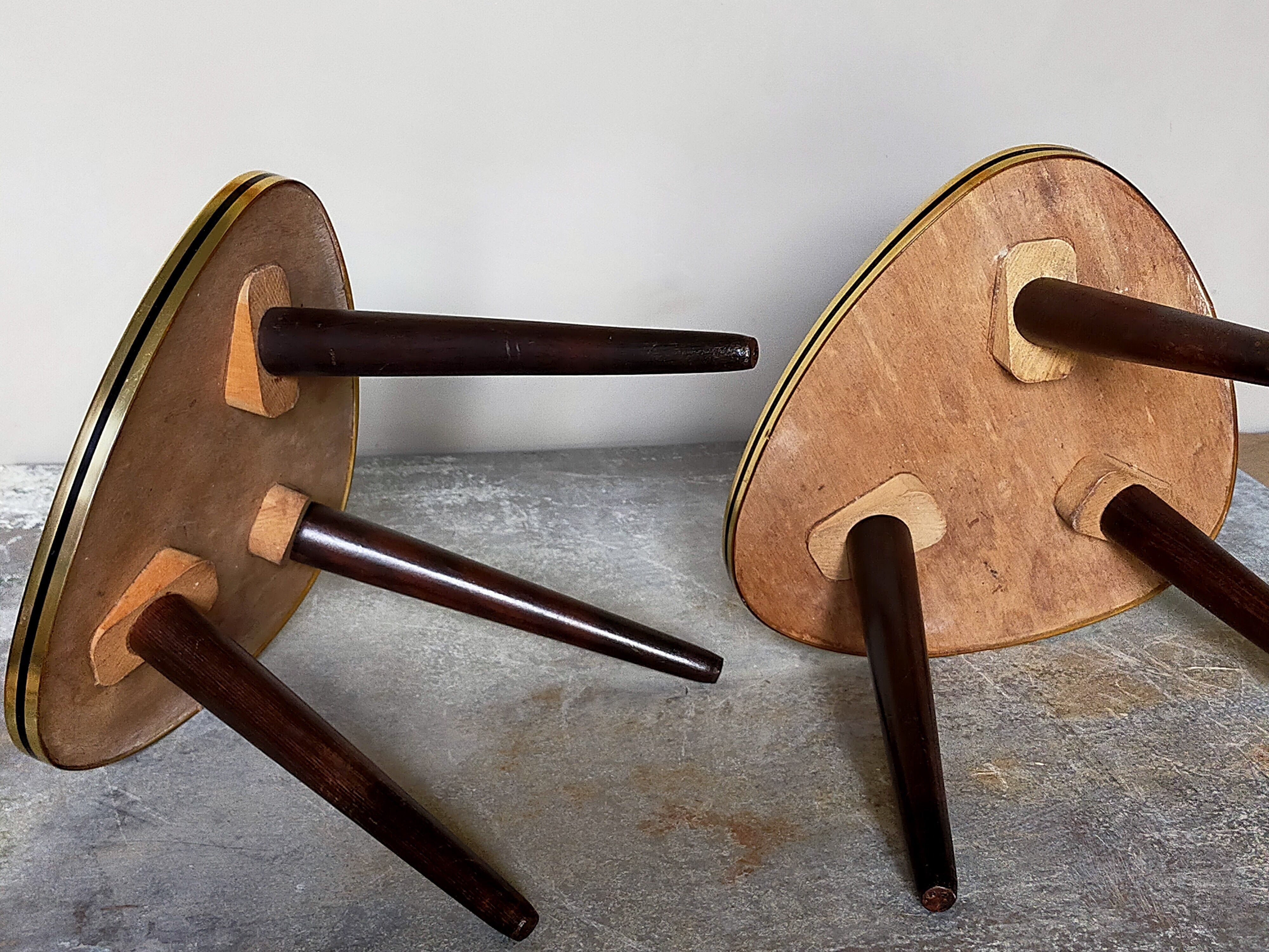 Pair of mini-seeded tripods 50s plant holder