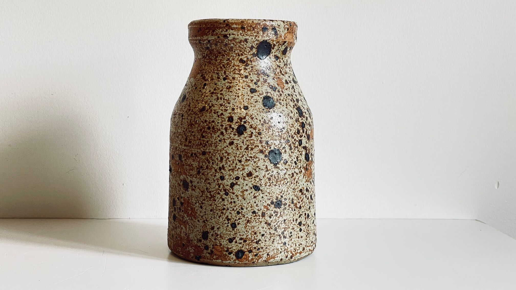 Vintage pyrite stoneware vase