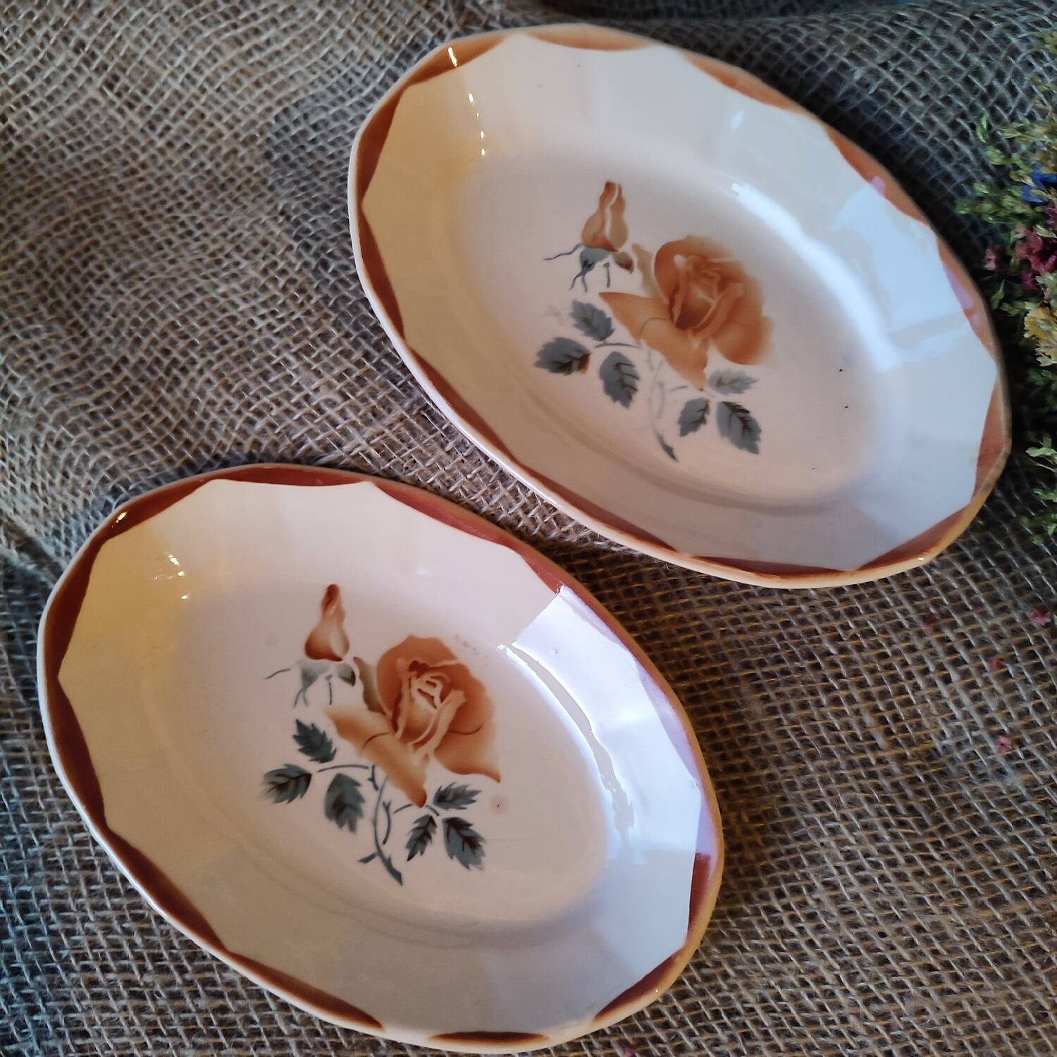 Duo de ravier Digoin Sarreguemines modèle 9181