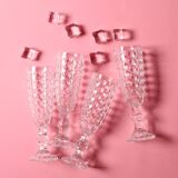 Ensemble de quatre verres à champagne ou à prosecco vintage / Italie / Années 2000