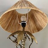 Table lamp gilded bronze palm tree and monkey