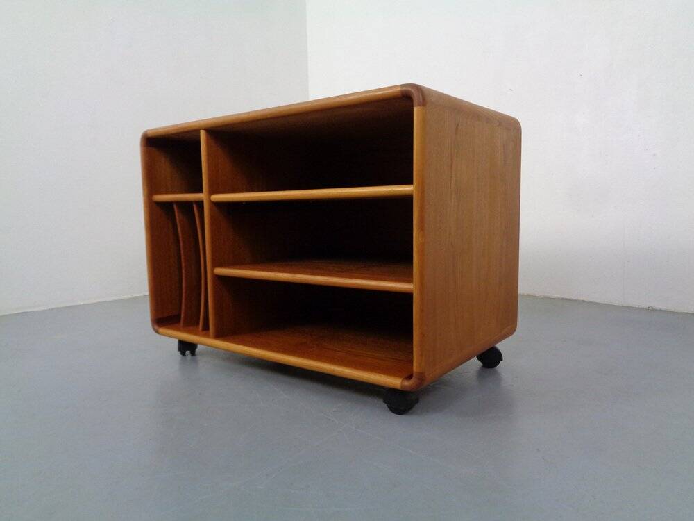 Small rollable teak media sideboard from Dyrlund, 1970s