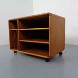 Small rollable teak media sideboard from Dyrlund, 1970s
