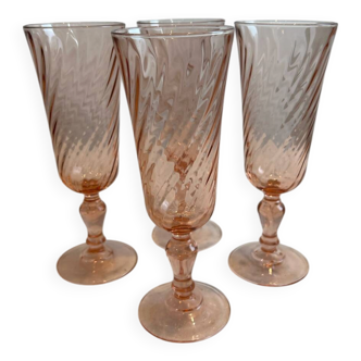 Set of 4 Rosaline champagne flutes