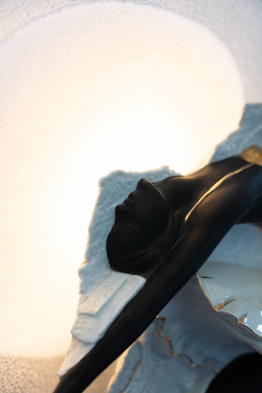 Lamp in murano glass and ceramic