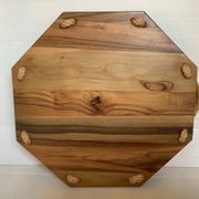 Petit plateau octogonal en bois et corde