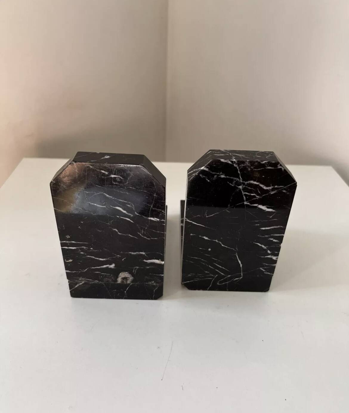 Pair of Art Deco marble bookends