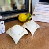 Pair of Helline ceramic butter dishes - 1970.