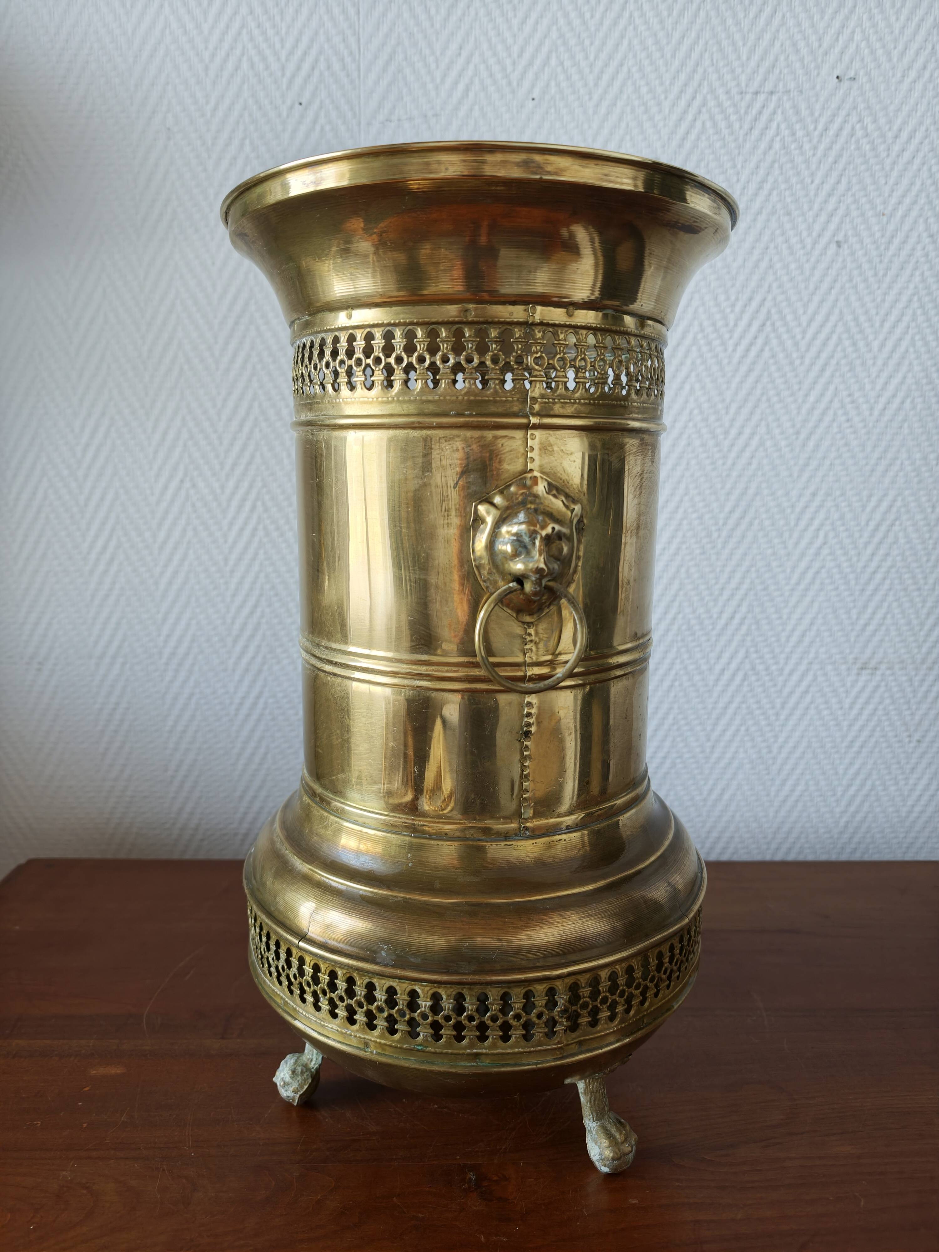 Vintage brass umbrella stand
