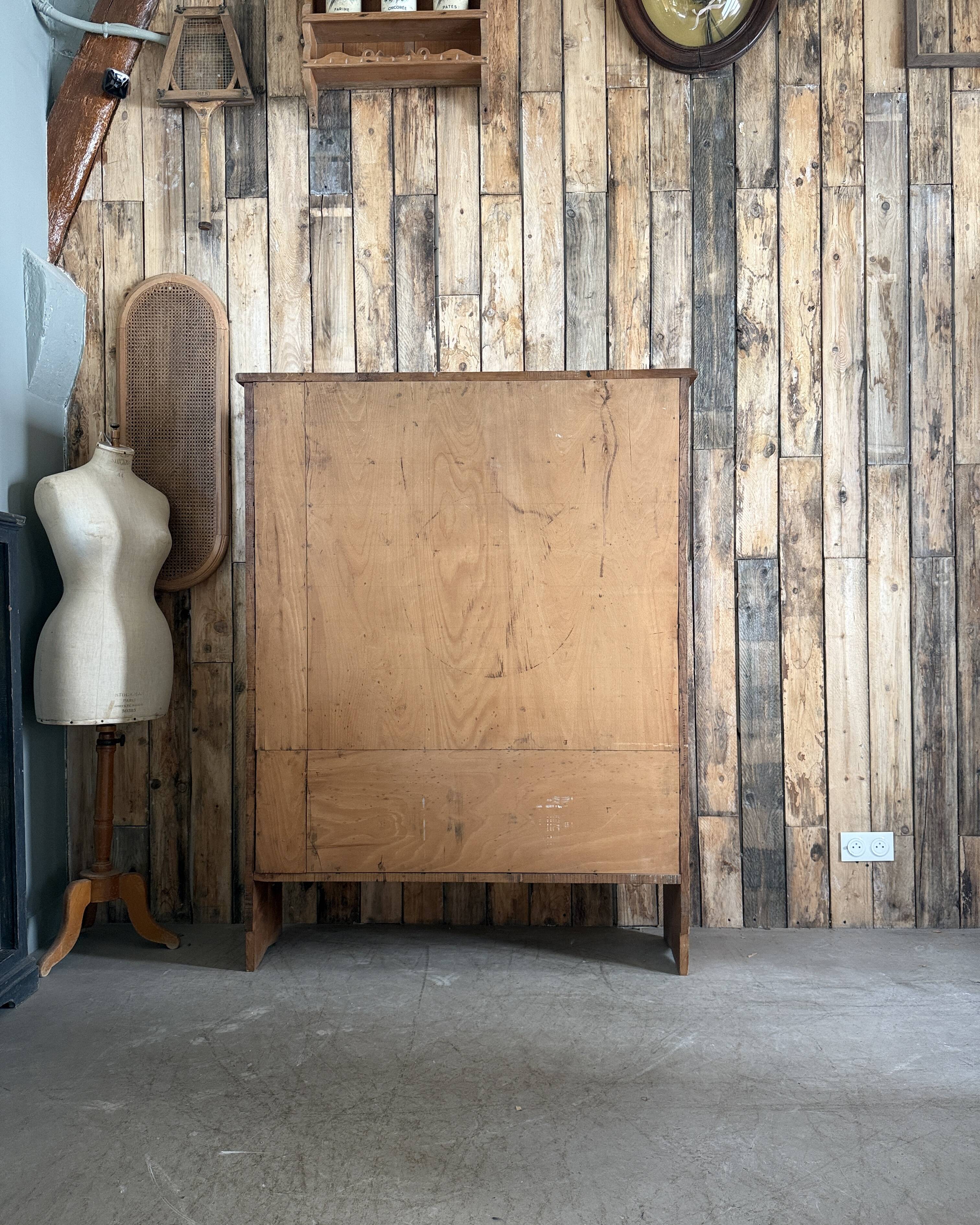 Large workshop sorting cabinet made of solid oak