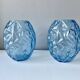 Paire de vases Art Déco en pâte de verre bleue