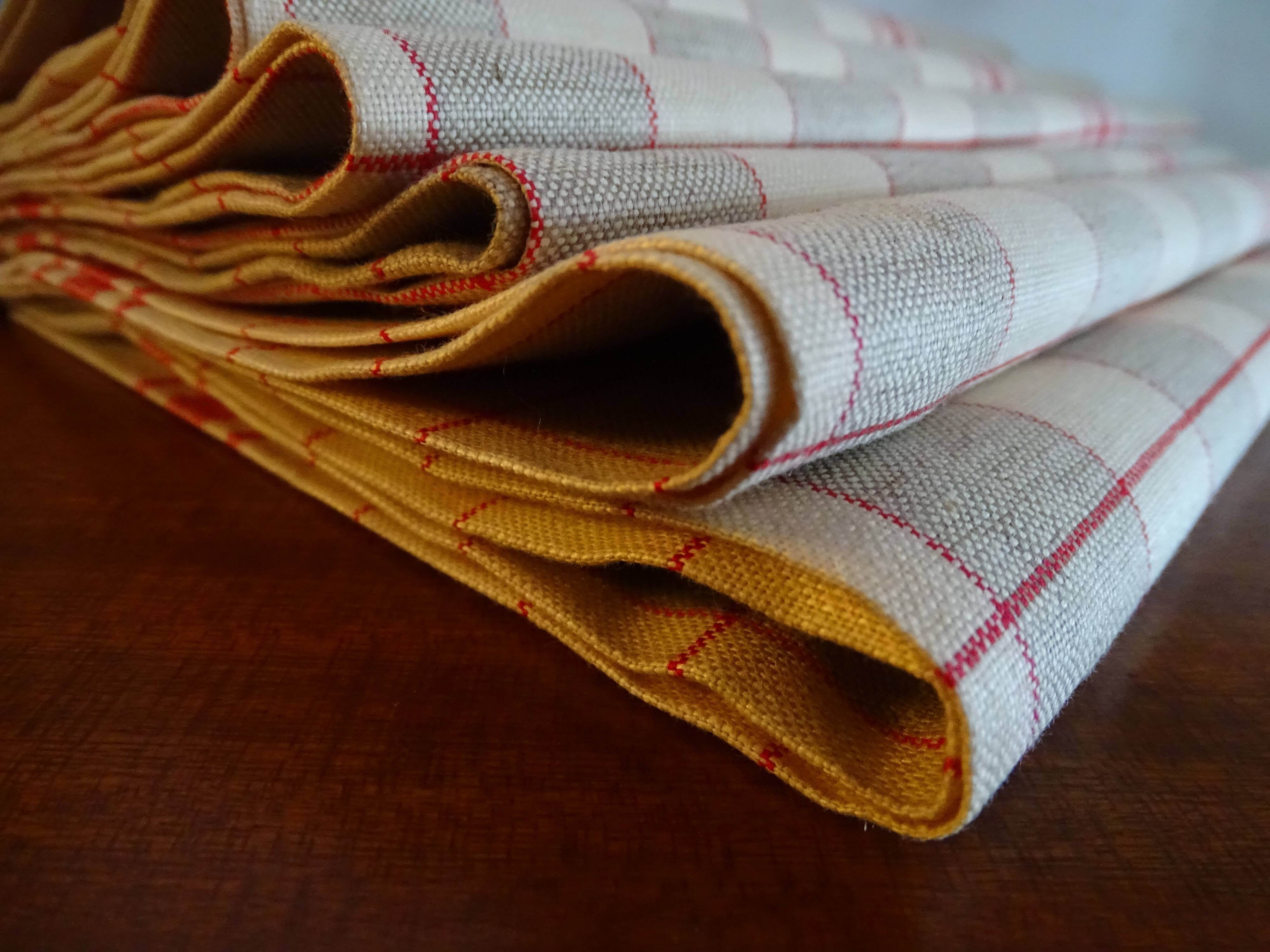 6 antique tea towels vintage cotton Métis 74 x 74