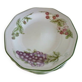 7 English dessert plates