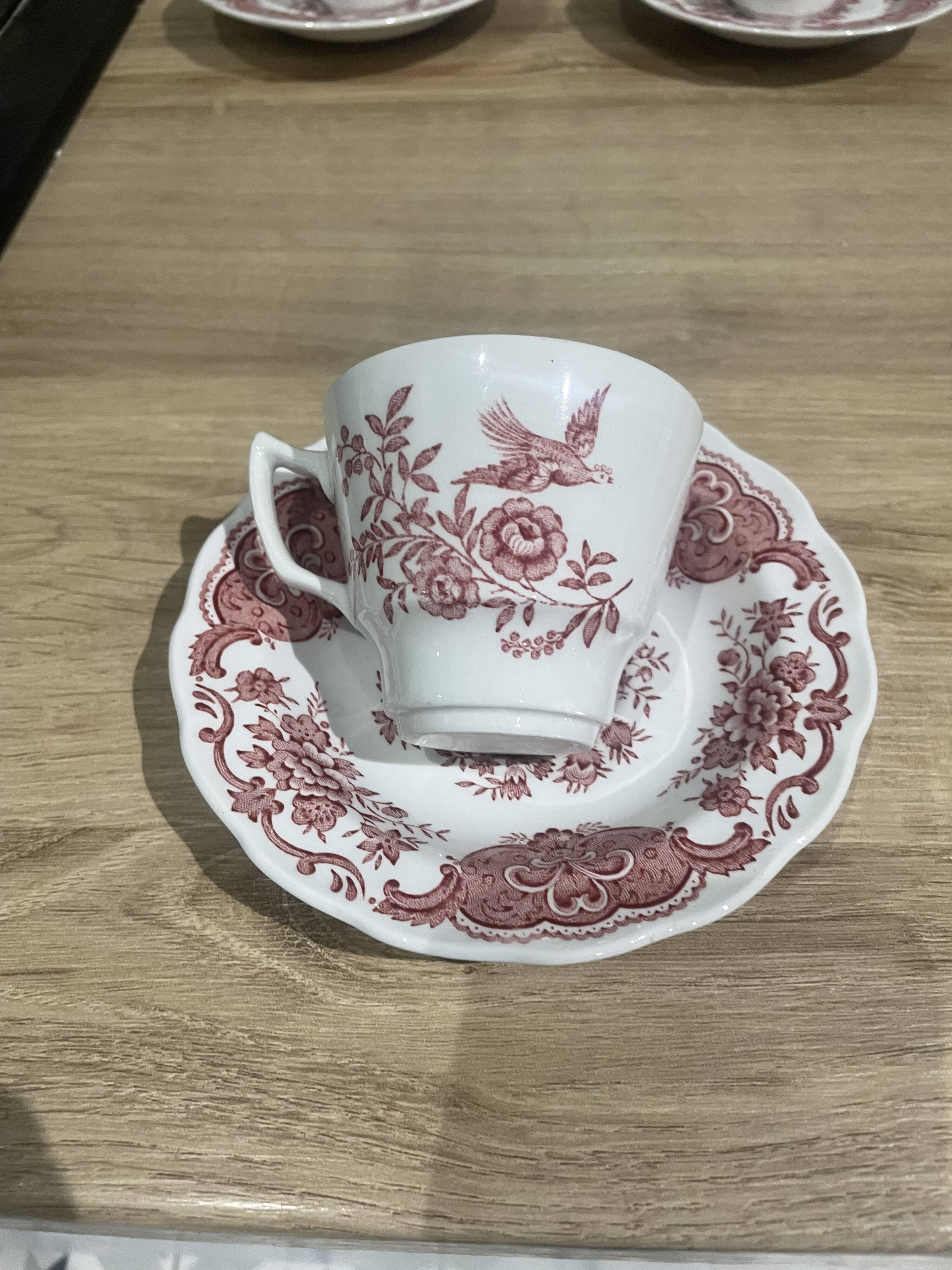 Ridgway pink english porcelain coffee service