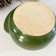 Christmas serving bowl, French BCI holly ceramic bowl, green glazed