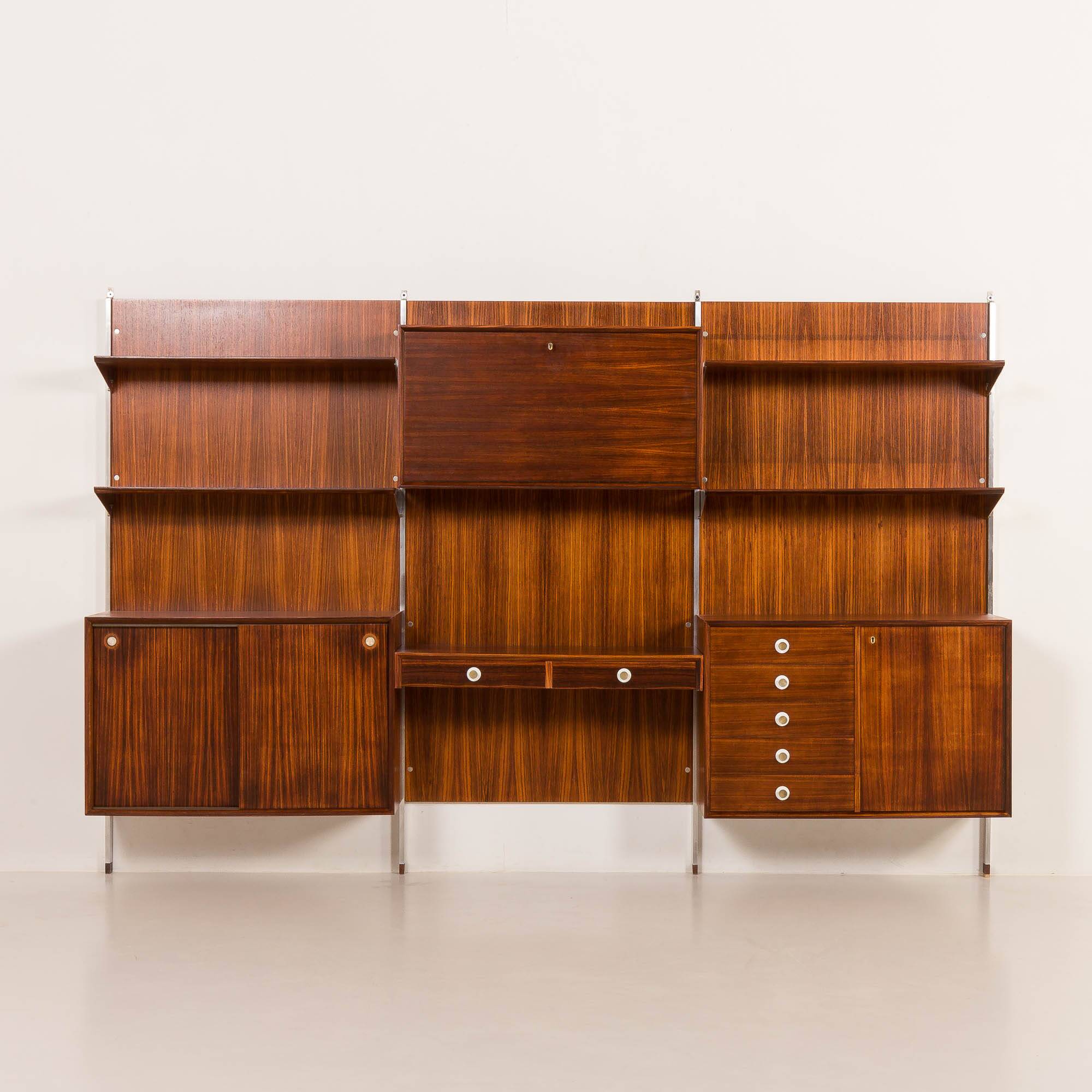 Italian mid century wall unit George Coslin for 3V Arredamenti, 1960s