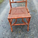 Chaise en rotin bambou cannage tressé en très bon état