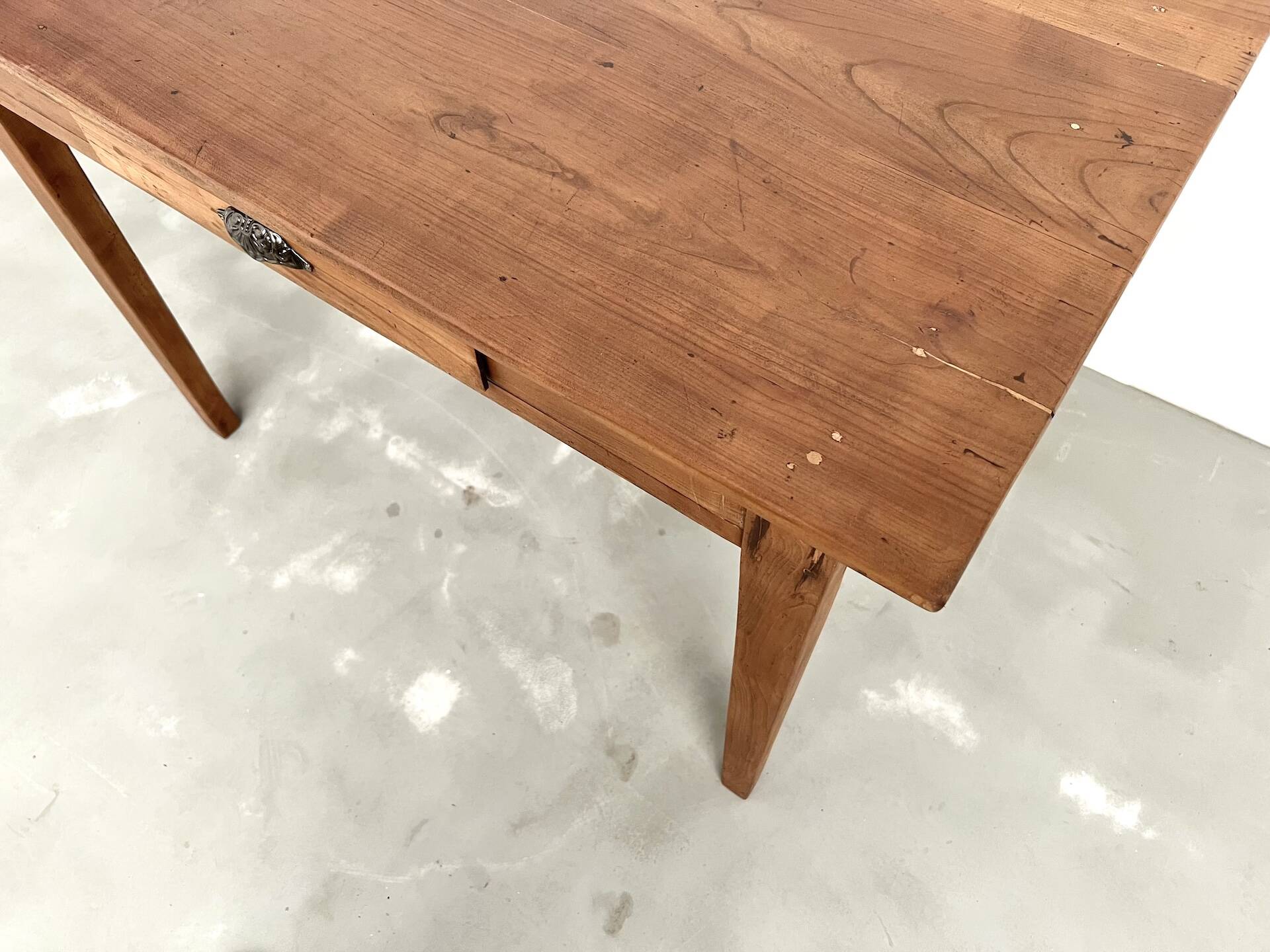 Solid cherry wood desk with spindle legs