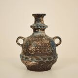 German Blue, Brown, Green & White Ceramic Amphora Vase, 1970s