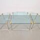 T53 Coffee and Side Tables in Brass and Glass by Peter Ghyczy, 1970s, Set of 3